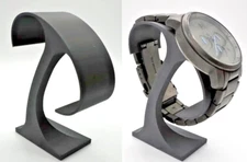 Black Plastic Watch Stand – Curved Display Stand/Holder for Watches & Bracelets