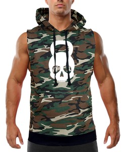 Para Hombre Camuflaje Sin Mangas Chaleco Sudadera Con Capucha Cráneo  Kettlebell Fitness Entrenamiento Pesos V119 | eBay