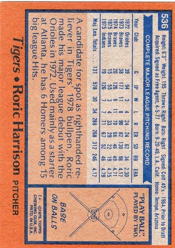 1978 Topps Baseball Complete Your Set You Pick #401-#600 NM **FREE SHIPPING** - Picture 273 of 401