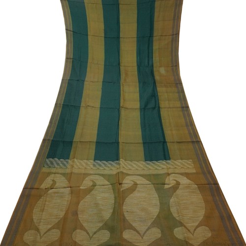 VINTAGE ROUILLE 100% Soie Pure Artisanal Uni de Sari Vestige 3.7m Tissu