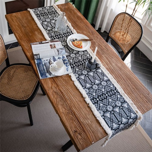 Bohemia Polyester Table Runner Jacquard Tassel Table Cloth Dinner Party Decor - Picture 9 of 74