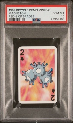 1999 Bicycle Pokemon Mini Playing Cards Magneton Red 2 of Spades PSA 10 Gem Mint - Picture 5 of 7