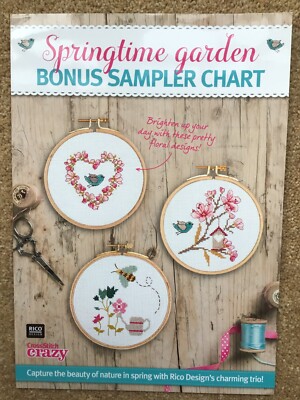 Rico Design SPRINGTIME GARDEN SAMPLER Luxus Tabelle Kreuzstich Crazy Magazin
