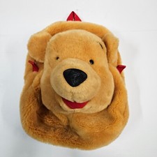 Vintage Disney Store Winnie The Pooh Plush Head Backpack Zipper Pocket bag