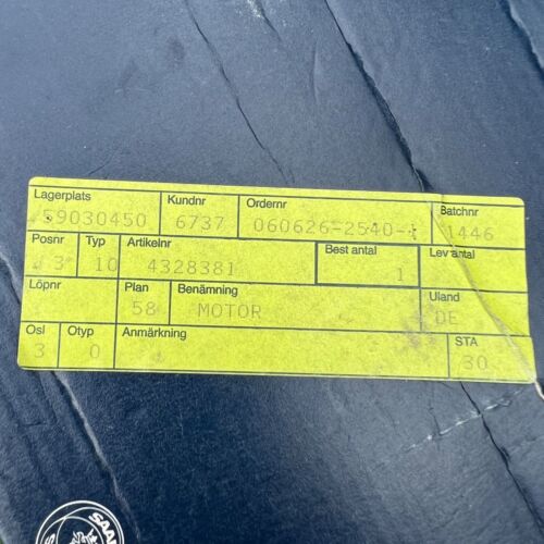 NOS Genuine SAAB NG 900 94-98MY Right Front Electric Window Regulator Motor - Picture 5 of 5