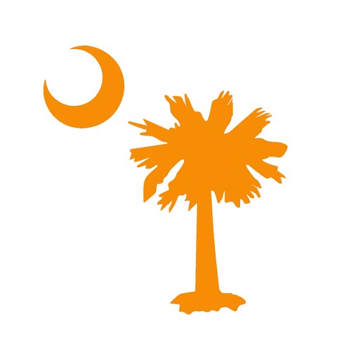 Palmetto Moon SC Flag Single Color Transfer Vinyl Decal - Window Decal - Picture 24 of 26