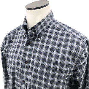 LL-Bean-Mens-Shirt-Large-Blue-Plaid-Long-Sleeve-Button-Pocket-Wrinkle-Resistant