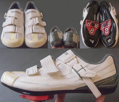 Shimano RP-300 Bike Cleats Women's Size US 7.8 EUR 40 White Silver Leather