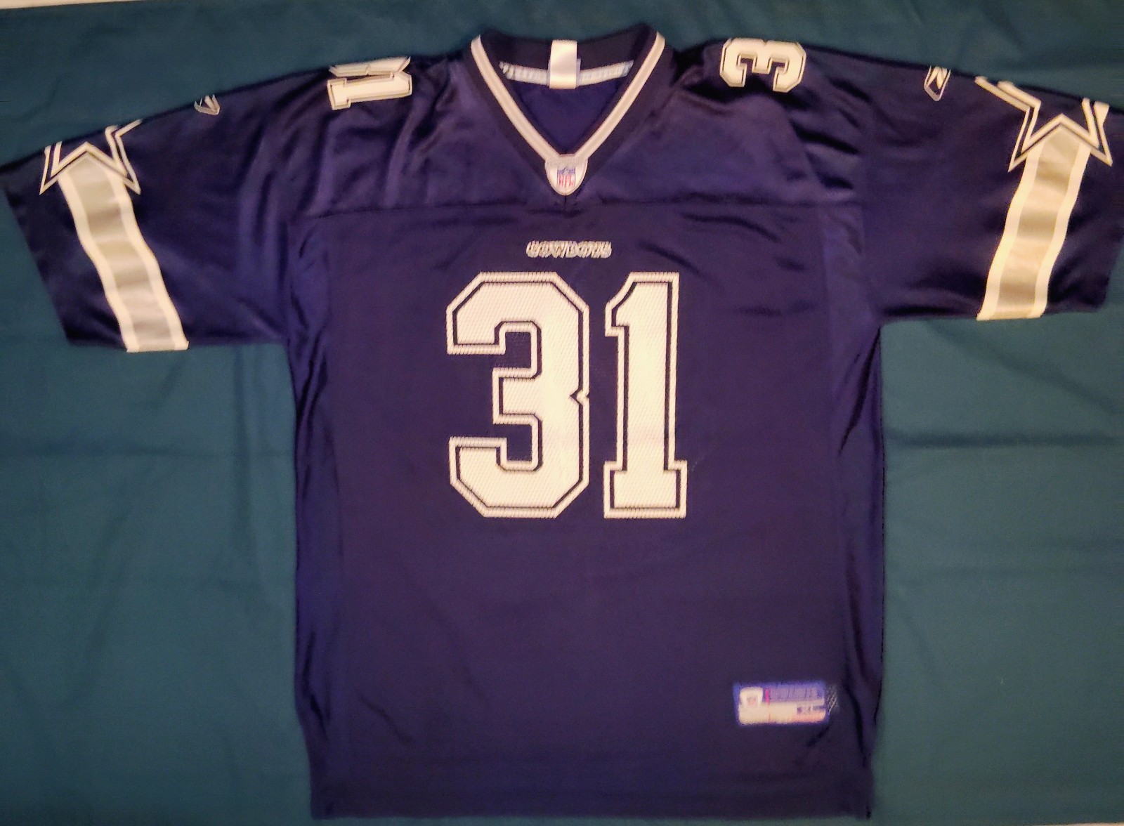 VINTAGE Dallas Cowboys Jersey Mens XL Blue Roy Williams 31 Reebok On Field Nylon thumbnail 2