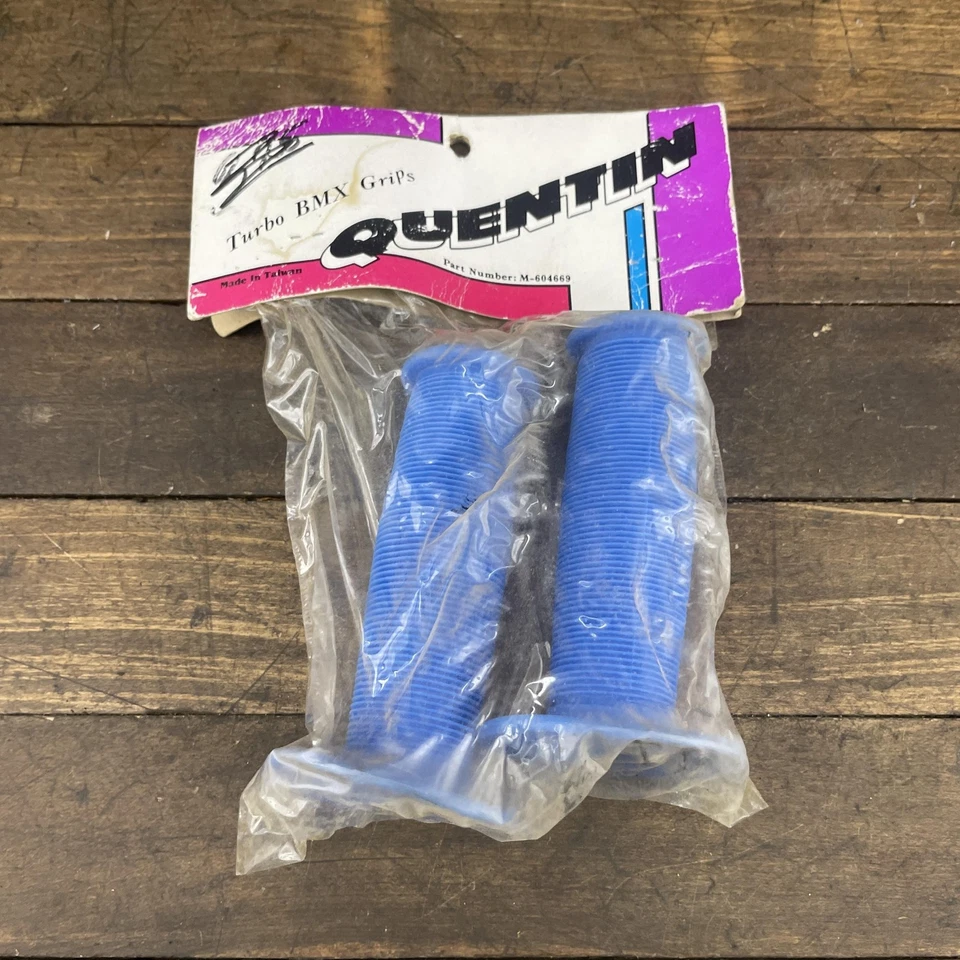 Vintage Quentin Turbo BMX Grips Blue New NOS OG 1980s Mushroom Style - Image 4 of 4