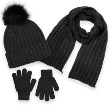 Boys 3 Item Polarwear Winter Kid-Set: Hat, scarf & Glove (Style: Grey1298)