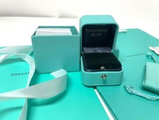 Tiffany Co Blue Leather Empty Ring Box and Blue Gift Box Ribbon bag