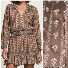 New Veronica Beard Hazel Print Espie Mini Dress Small Brown Floral