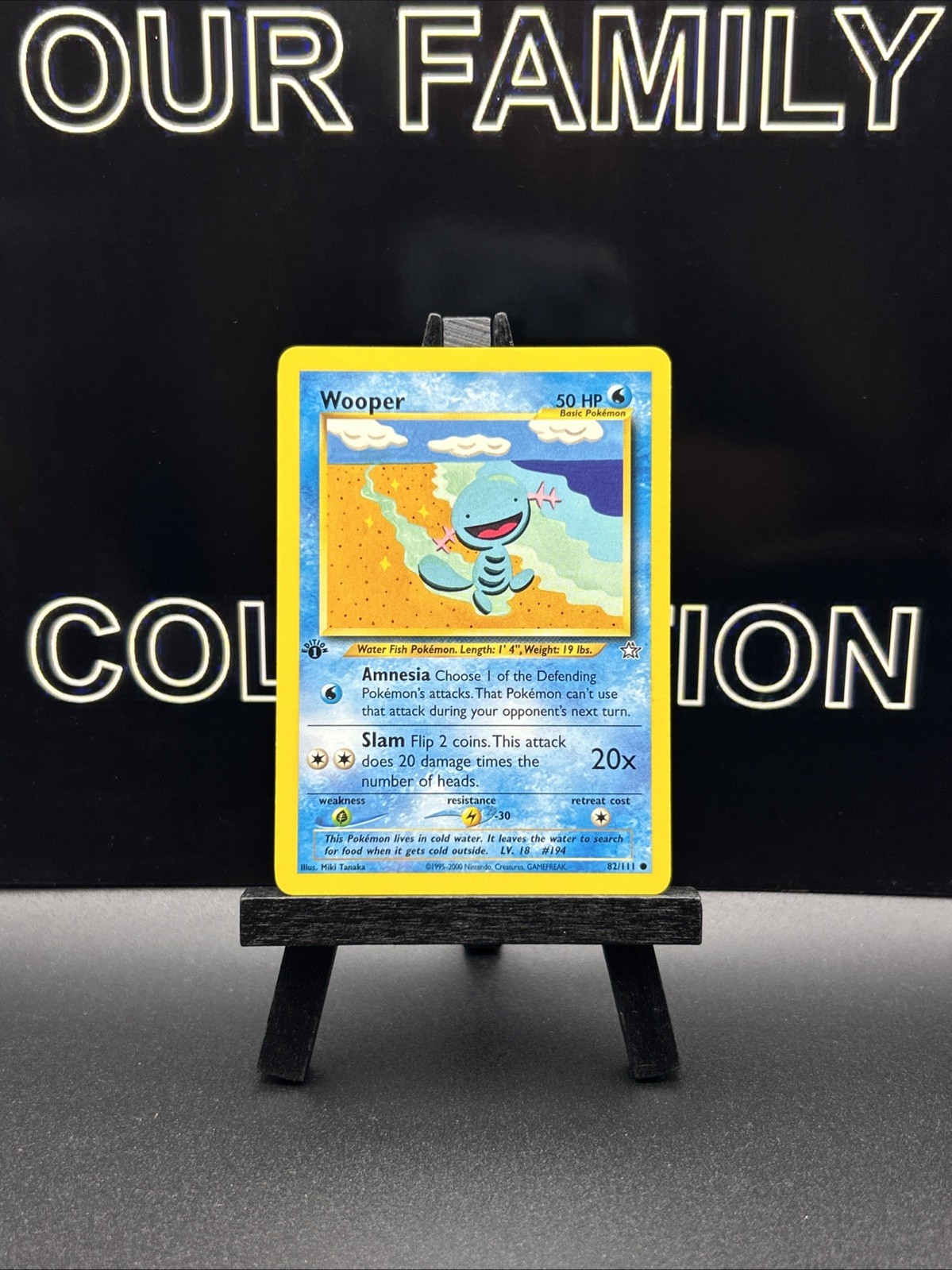 Pokemon Cards: Neo Genesis 1st Edition Common: Wooper 82/111 NM