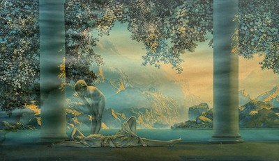 Maxfield Parrish Daybreak Original 1920s House of Art Print 17.5