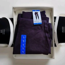 Matty M Women's High Rise Ponte Slub Slimming Legging L Dark Wine