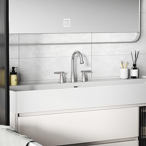 Bathroom Faucets for Sink 3 Hole,  Bathroom Sink Faucet 8 Inch Brushed Nickel - Bild 6 von 6