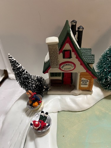 LEMAX Estanque de Patinaje Animado Pueblo de Navidad Accesorio 1995 con Caja - Imagen 4 de 4