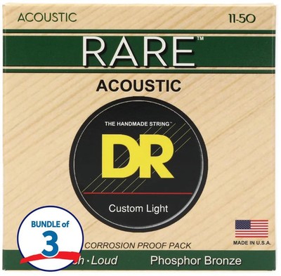 DR Strings RPML-11 Rare Phosphor Bronze Acoustic Guitar Strings - .011-.050