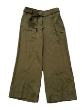 Ann Taylor Women s Belted Cropped Wild Leg Pants Size 4 Olive Green