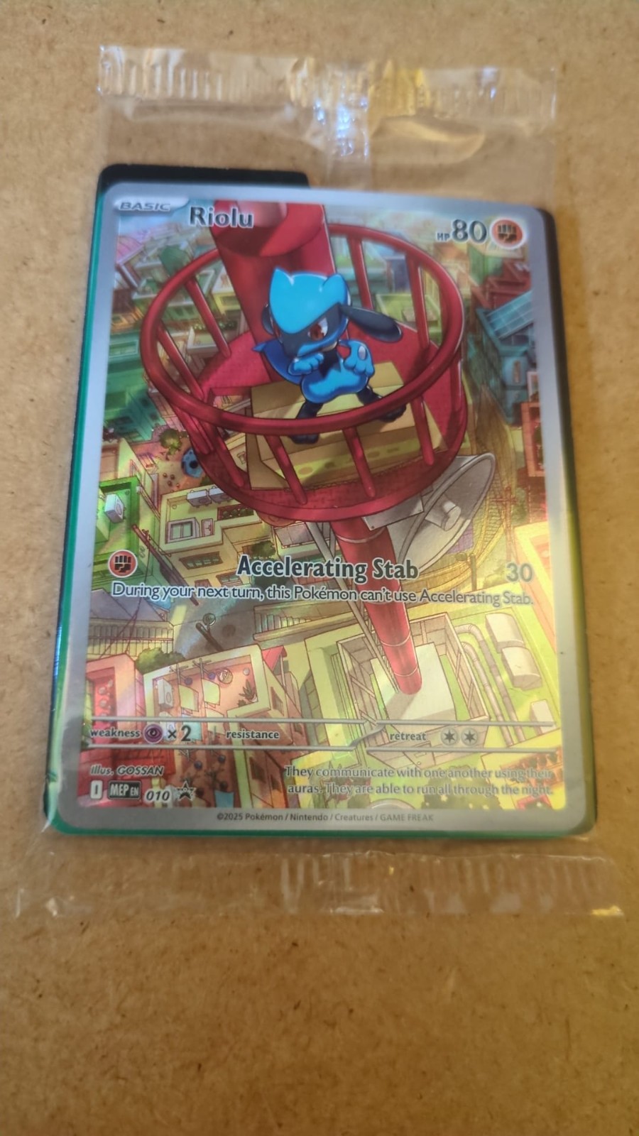 2025 Pokemon Riolu 010 MEP EN Mega Lucario ETB Black Star Promo