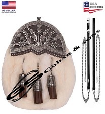 Scottish Full Dress Sporran - Belt Strap - Cantle Sporran with Tassels