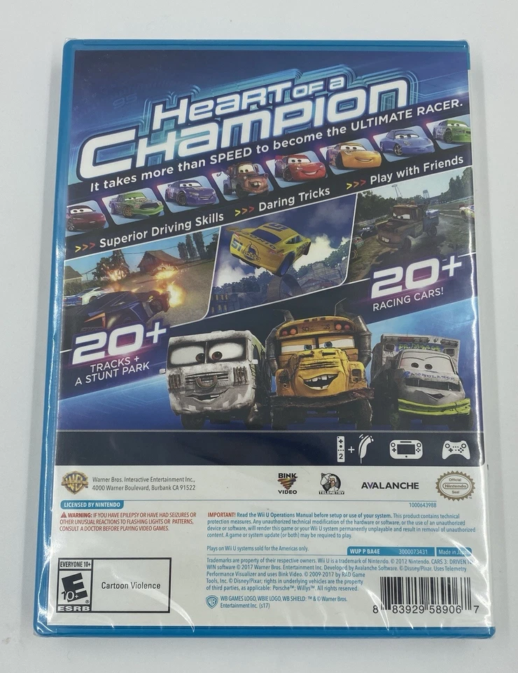 全新汽车 3 Driven to Win 任天堂 Wii U 工厂封装趣味儿童赛车皮克斯 — 第 2/4 张图片