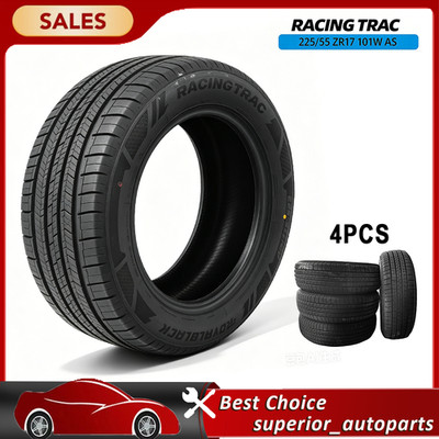 4Pcs RACING TRAC Tire AS A/S 225/55 ZR17 101W All Season Radial Tire Turck 420AA