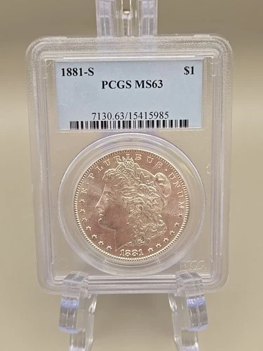 1881-S Morgan Silver Dollar $1 - PCGS MS63