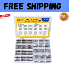 Fast Blow Glass Fuse Assortment Kit 24 Values Glass Fuses 250V 5X20Mm 0.5A 1A
