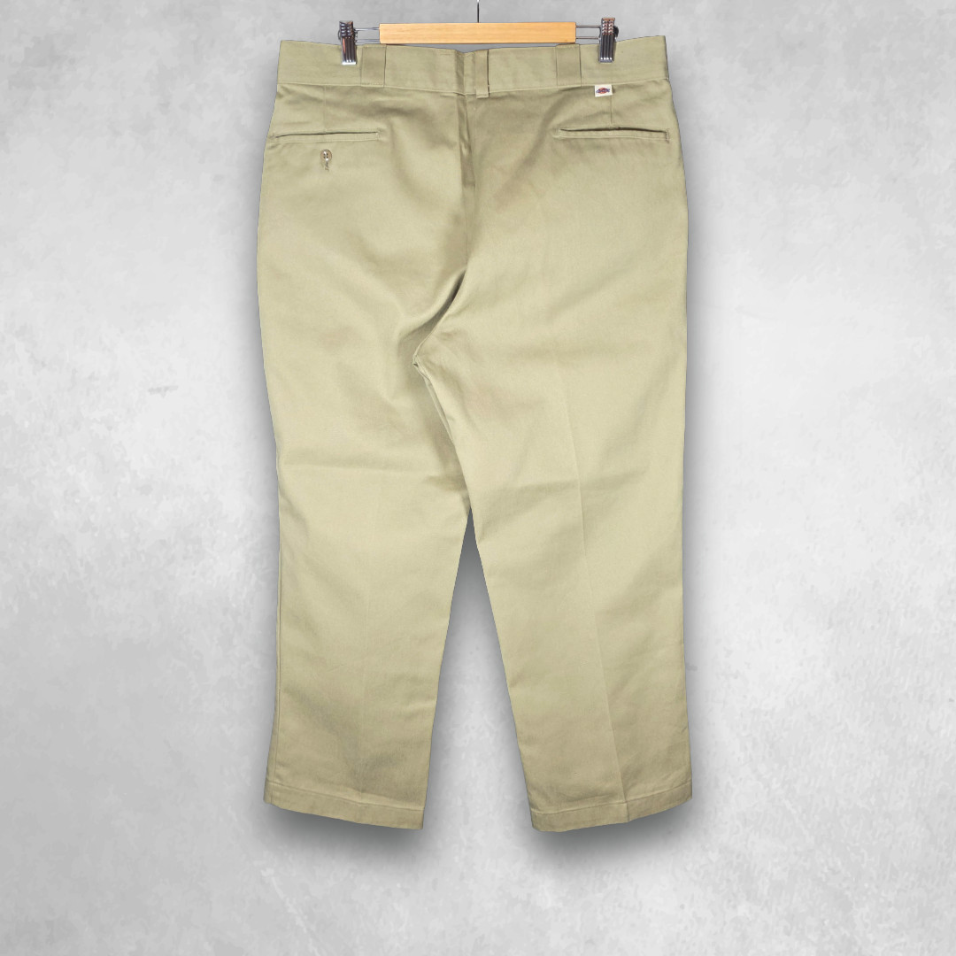 Vintage Dickies 874 Work Trousers Mens W38 L29 Beige Made USA Relaxed Chino image 2