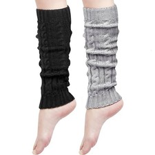 Womens Leg Warmers Winter Warm Knit Long Boot Socks Slouch Knee High 80s for ...