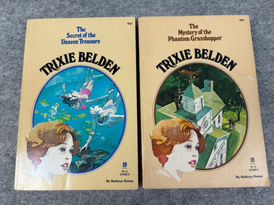 2 Trixie Belden Books:  Phantom Grasshopper, Unseen Treasure, #18, #19