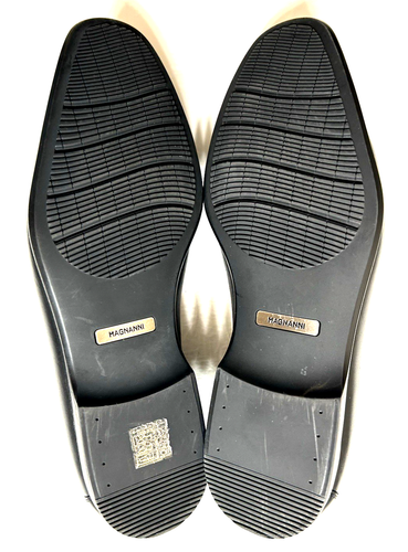 MAGNANNI Made in Spain Black Leather & Decorative Horse Bit Men's Size 8 Loafers - Picture 16 of 19