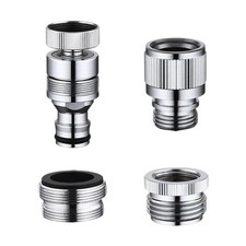 4x Brass Chrome Faucet Adapter Quick Connect for Portable Washer Shower Hose