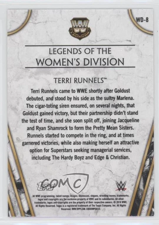 2018 Topps Legends of the WWE Women's Division Bronze Terri Runnels #WD-8 - Image 2 of 2