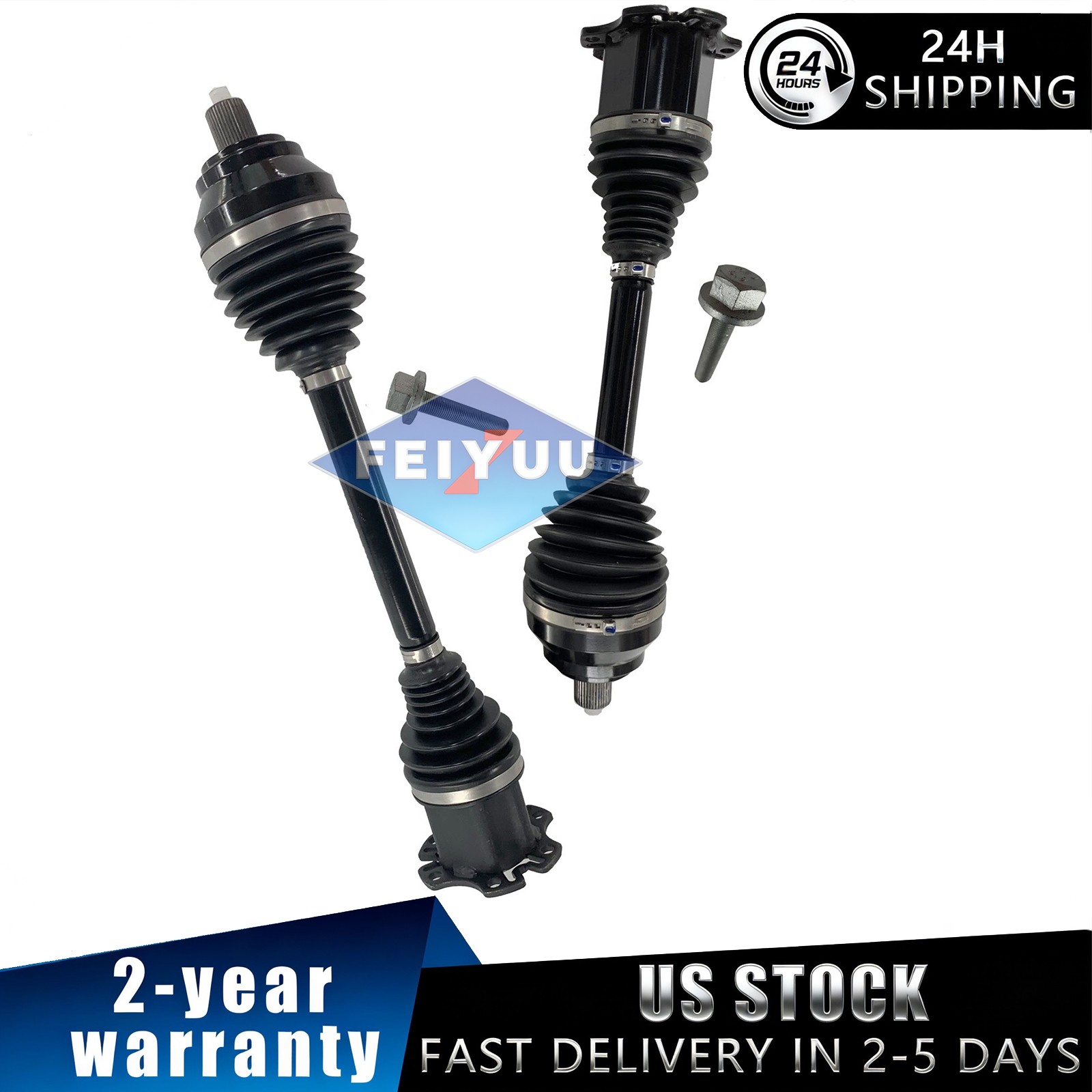 Fit Bentley Continental GTC 2003-2012 Front Axle CV Joints Drive Shafts 1Pair