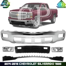 Front Bumper & Foglight Assembly Kit For 2014-2015 Chevrolet Silverado 1500