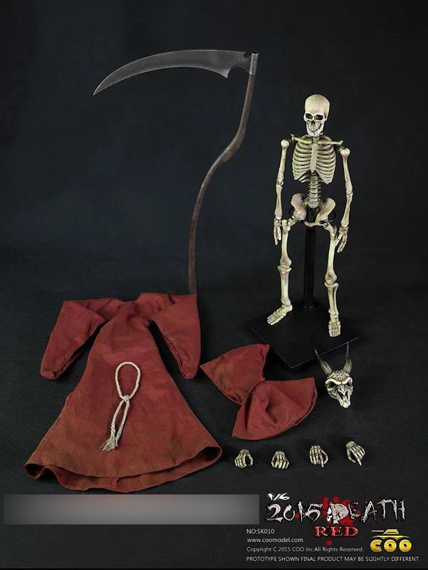 NUEVO Coomodel Sk10 Escala 1/6 2015 Rojo Muerte Esqueleto Humano ALEACIÓN DIECAST FIGURA RARA Foto 3 de 4