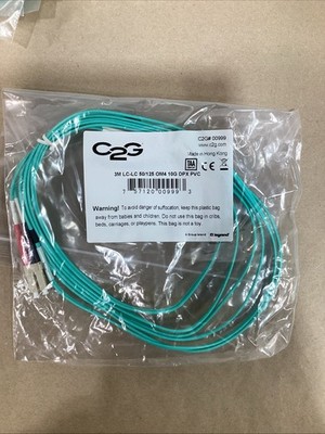 10 Pack - Legrand C2G Fiber Optic Cable 3M LC-LC 50/125 OM4 10G DPX PVC Duplex