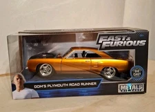 1/24 Jada Fast & Furious Dom’s Plymouth Road Runner Diecast Model Copper 97126