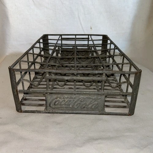 Vintage Coca Cola Metal 24 Bottle Carrier