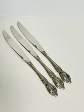 Oneida Pembrooke Renoir Set of 3 Dinner Butter Knives SSS Stainless Flatware