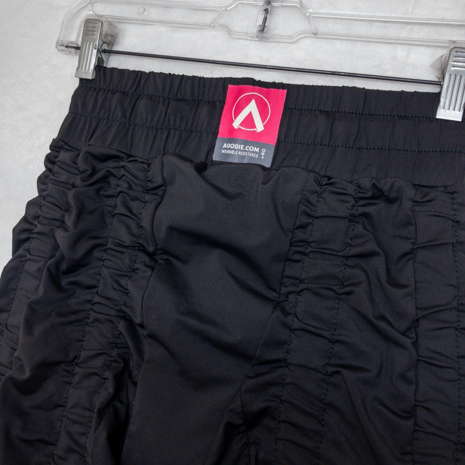 Agogie Resistance +40 Leggings Womens Medium Black Ruched Wearable Training Pant
