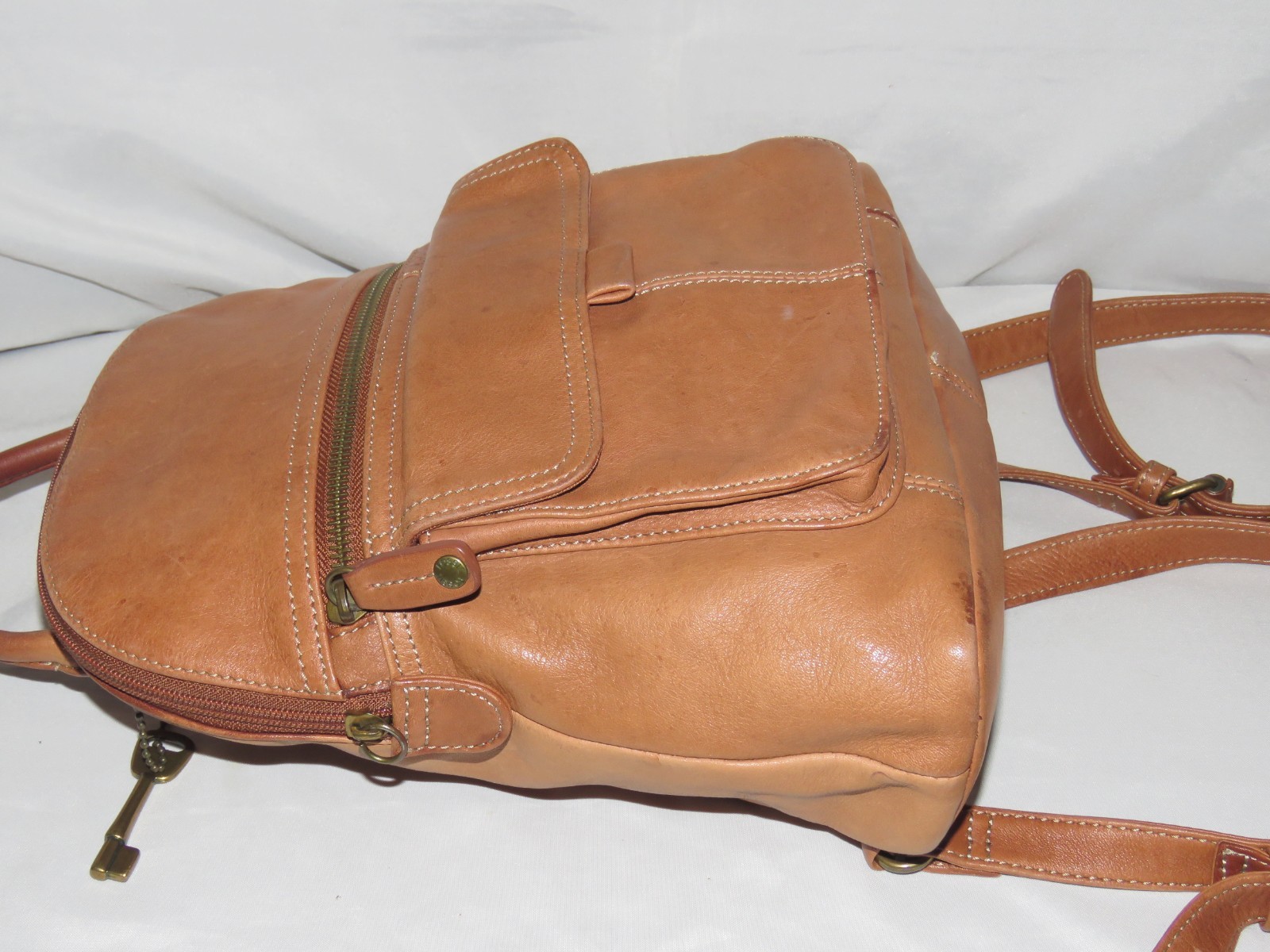 Fossil Brown Leather Backpack - image 4