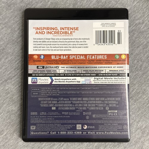 The Darkest Minds (4K Ultra HD, 2018) UHD w/ Slipcover - Picture 5 of 7