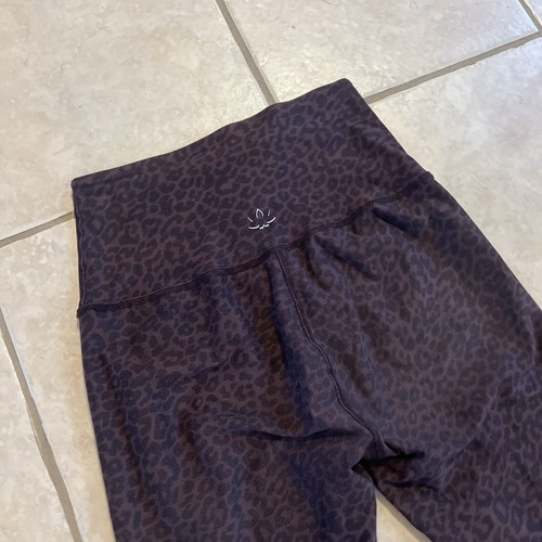 Beyond Yoga Leggings Small Charcoal Leopard Brown Soft Mark High Waisted Midi - Picture 3 of 6