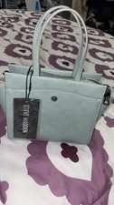 Steve Madden Light Green Satchel Top Handle Bag Logo Accents Women