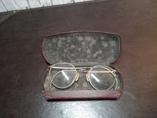 Antique FLU VUE Round Wire Rim Eyeglasses Cable Temple Metal Frame Unisex Adult