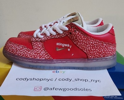 Nike SB Dunk Low QS x STINGWATER Magic Mushroom Men's size 7.5 Red DH7650-600